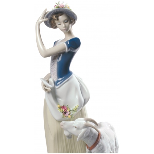 Young Shepherdess Woman Figurine 5