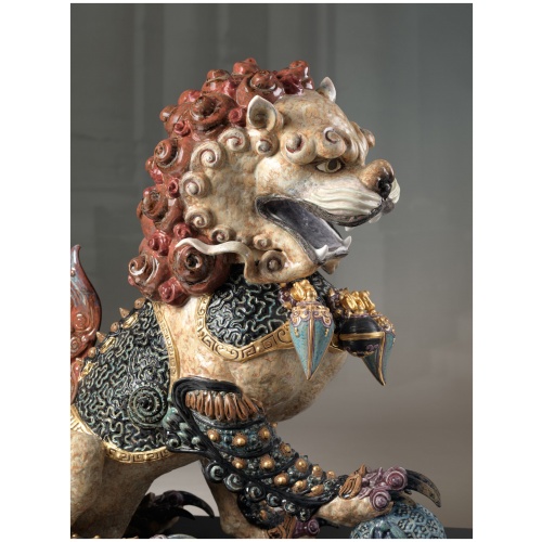 Guardian Lion Sculpture. Red. Limited Edition 6