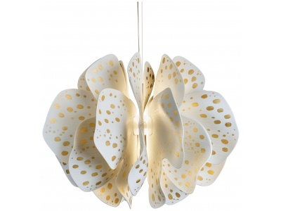 Nightbloom Hanging Lamp 60cm. White & gold. (CE/UK)