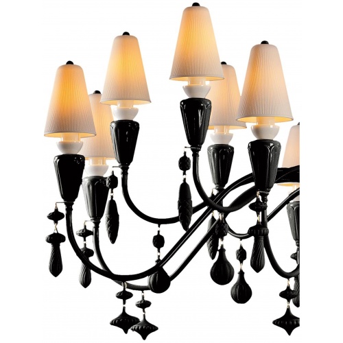 Ivy and Seed 16 Lights Chandelier. Large Flat Model. Absolute Black (CE/UK) 8