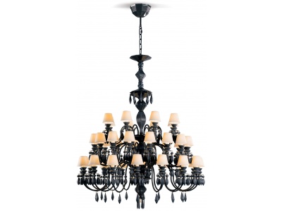 Belle de Nuit 40 Lights Chandelier. Absolute Black (CE/UK)