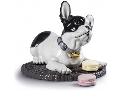 French Bulldog with Macarons Dog Figurine