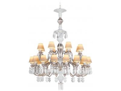 Belle De Nuit 24 Lights Chandelier. Silver Luster (CE/UK)