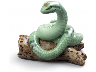 The Snake Figurine. Mini. Golden Lustre