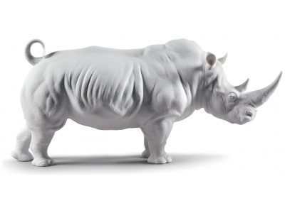 White Rhino Figurine. Matt