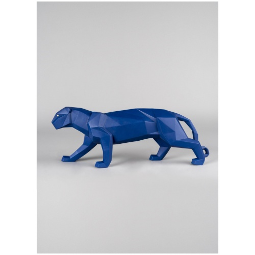 Panther Figurine. Blue matte 7