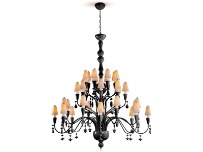 Ivy and Seed 32 Lights Chandelier. Large Model. Absolute Black (CE/UK)