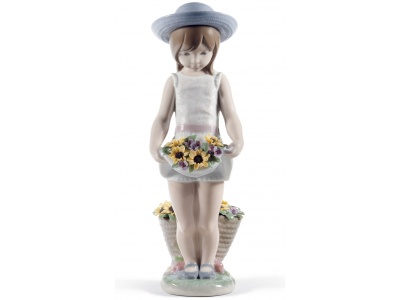 Skirt Full of Flowers Girl Figurine. 60th Anniversary