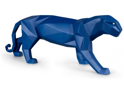 Panther Figurine. Blue matte