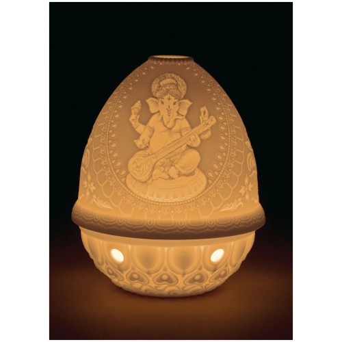 Veena Ganesha Lithophane. Rechargeable Led 5