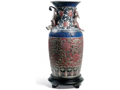 Oriental Vase Sculpture. Red. Limited Edition