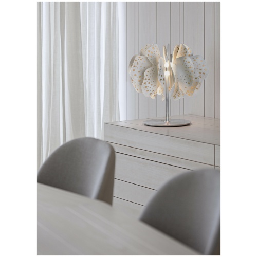 Nightbloom Table Lamp. White & gold. (UK) 5