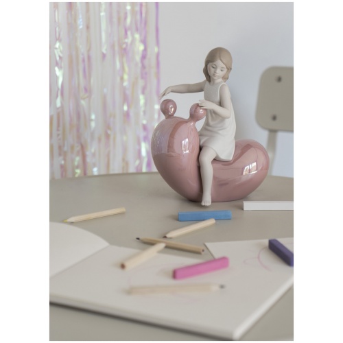 My Seesaw Balloon Girl Figurine. Pink 6