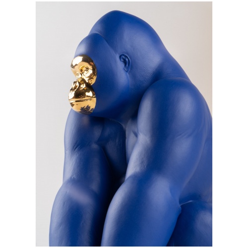 Gorilla Figurine. Blue-Gold. Limited Edition 6