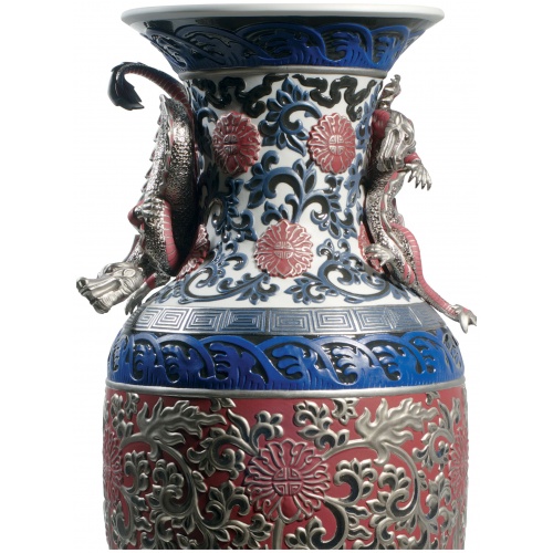 Oriental Vase Sculpture. Red. Limited Edition 6