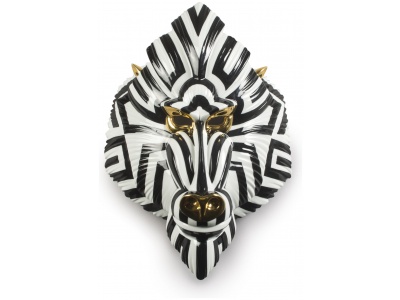 Mandrill Mask. Black and  Gold