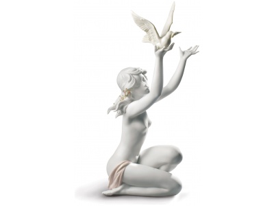 Peace Offering Woman Figurine. White