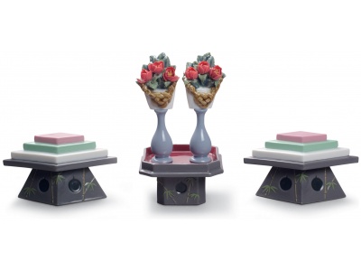 Tables for Sweets and Peach Flowers Figurine