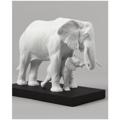 Leading The Way Elephants White Sculpture 12