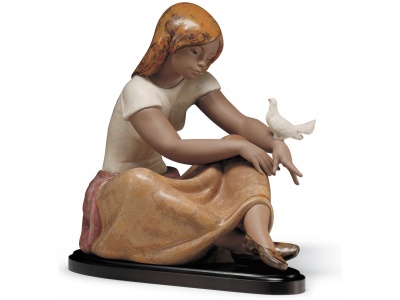 Watching The Dove Girl Figurine