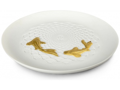 Koi Plate. Golden Luster