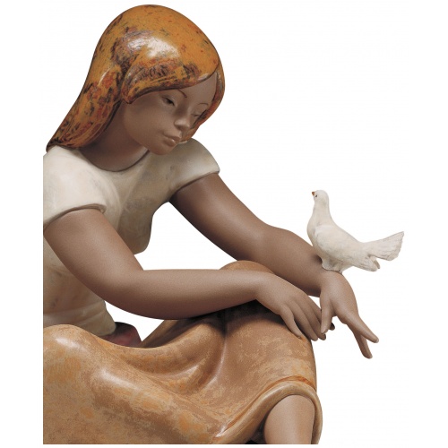 Watching The Dove Girl Figurine 5