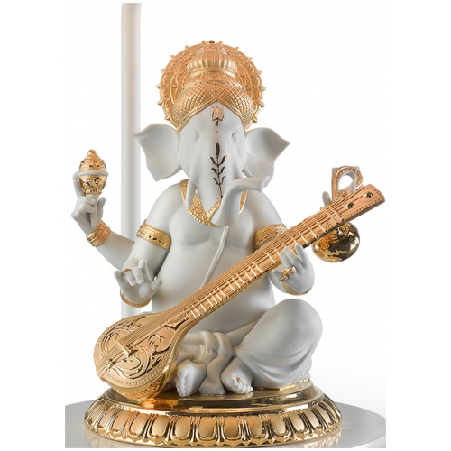 Veena Ganesha Table Lamp. Golden Luster (UK) 6