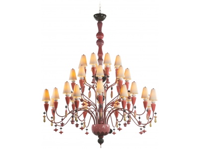 Ivy and Seed 32 Lights Chandelier. Large Model. Red Coral (CE/UK)