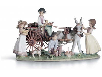 Enchanted Outing Children Sculpture. Limited Edition