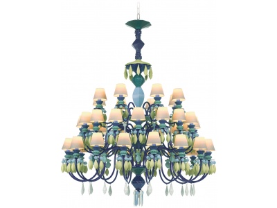 Belle de Nuit 40 Lights Chandelier. Green (CE/UK)