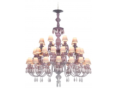 Belle de Nuit 40 Lights Chandelier. Pink (CE/UK)