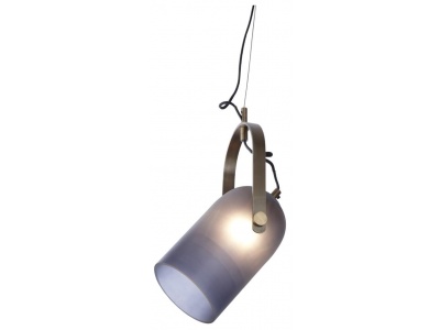 Fife, Pendant Smoke Grey and Antique Brass Finish 25cm