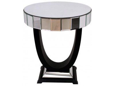 Mirrored Quartz U-Shaped Side Table