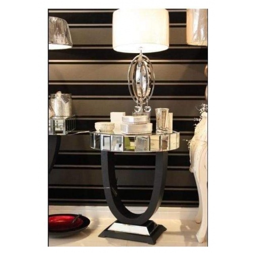 Mirrored Quartz U-Shaped Side Table 5