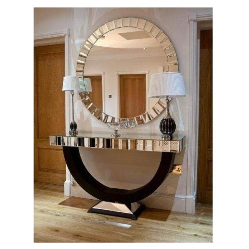 Quartz Objet Round Mosaic Framed Wall Mirror 110cm 5