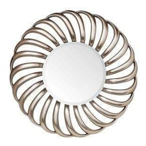 Round Champagne Silver Finish Mirror 5