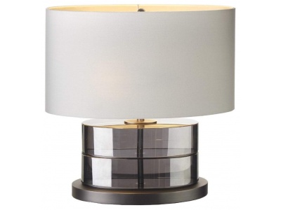 Todd Matt Black Nickel Finish and Smoke Crystal Table Lamp